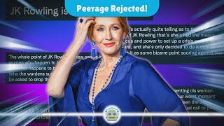 JK Rowling Rejects Peerage Offers Amid Gender Debate Controversy [upl. by Beghtol]