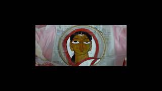 Painted a Jamini Roy painting on the saree aanchal pallu [upl. by Moffat]