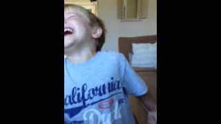 Autistic 3 year old Logan gets the giggles [upl. by Mateusz301]