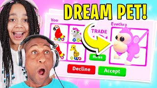 I SURPRISE My Dad With His DREAM PET Mega Neon Albino Monkey In Adopt Me Roblox [upl. by Lynus]