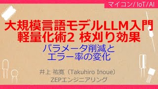 NoA118 大規模言語モデルLLMによる生成AIプログラミング［大規模言語モデルquotLLMquot入門その4「枝刈りの効果」，パラメータ削減とエラー率の変化，26万→2万個，エラー率変化なし］ [upl. by Ecyoj]