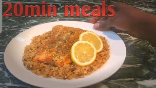 Baked salmon over wild rice  captains kitchen [upl. by Etteniotna72]