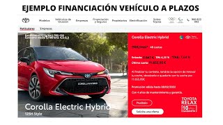 Ejemplo financiación a plazos adquisición de un ToyotaCorolla 125H y cálculo de la TAE y costes [upl. by Acinhoj]