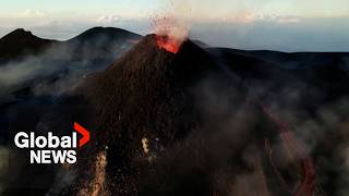 Mount Etna eruption Explosions of lava from new active crater puts on spectacular show [upl. by Hulbig829]