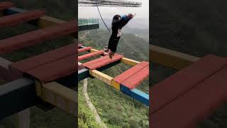 Bungee Jumping With Rope In Beautiful Place Funny Moments funny extreme [upl. by Yehc]