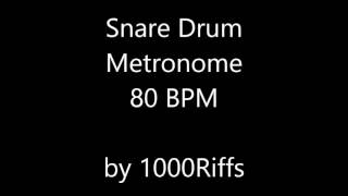 Snare Drum Metronome 80 BPM [upl. by Haym161]