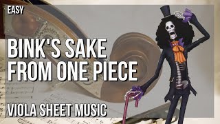 SUPER EASY Viola Sheet Music How to play Binks Sake from One Piece by Kohei Tanaka [upl. by Griffis]