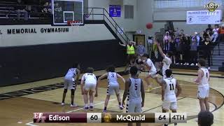 McQuaid vs Edison Tech  Basketball  126  645 PM [upl. by Ilarin]