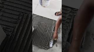 Installation flooring tile construction stainlesssteeltiletrimfortilecorner tilegrouting [upl. by Nnairam]