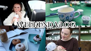 WEEKEND VLOG Come Pottery Painting With Me  Surprise Birthday Brunch [upl. by Snave]