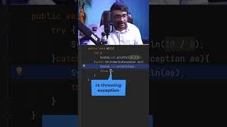 Java interview shorts 20  What is re throwing an exception in Java [upl. by Clayborn]
