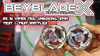 BEYBLADE X BX 16 VIPER TAIL WINNING BEY UNBOXING SPIN TEST amp TEST BATTLES beybladex beyblade [upl. by Timotheus394]