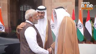 PM Modi welcomes HH Sheikh Khaled bin Mohamed bin Zayed Al Nahyan Crown Prince of Abu Dhabi [upl. by Kipton68]