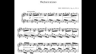 Leo Ornstein  Scherzino SO 51  Piano  Sheet Music [upl. by Kentigera]