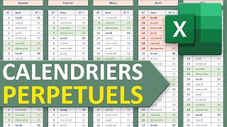 Calendrier annuel et perpétuel avec Excel [upl. by Rodge]