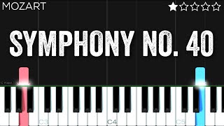 Mozart  Symphony No 40  EASY Piano Tutorial [upl. by Cozmo]