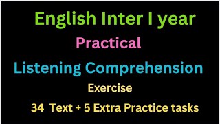 Listening Comprehension Exercises English IYear practical [upl. by Koziel476]