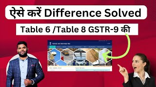 How to solve Table 6 and Table 8 difference in GSTR 9 Annual return [upl. by Gibun]