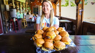 Trying To Eat 16 Cheeseburgers To Beat The Record at Jack Browns [upl. by Llenreb]