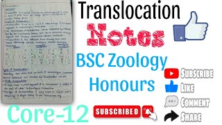 Translocation NotesBsc Zoology HonoursCore12 notes answerkey [upl. by Elehcar]