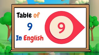 Table of 9 in English  Multiplication Table of 9  Educational Rhymes Table with Rhythmic Song [upl. by Thorstein]