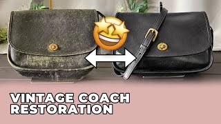 BEFORE amp AFTER HANDBAG REHAB Vintage COACH City Bag 9097 Restoration [upl. by Elish]