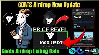 Goats Airdrop listing price confirmed  claim your tokens fast  goats token trading live  goats [upl. by Alrahc443]