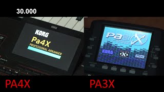 Korg PA4X vs PA3X  BOOT TIME SPEED COMPARISON [upl. by Anirba]