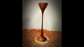 Wood Turning  A thin unspiralled stemmed Goblet [upl. by Morry]