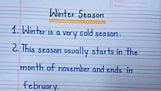 10 Lines on Winter Season 🥶✍🏻 [upl. by Anikal407]