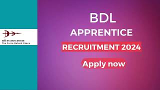 7 job bdl Recruitment 2024 Notification for apprenticeshipitivecancy2024 Posts Apply Now [upl. by Rebor]