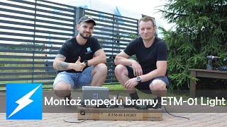 Montaż napędu ETM01 Light do bramy dwuskrzydłowej  Elektrobimpl [upl. by Nylodnarb]