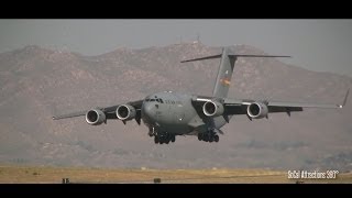 HD Boeing C17 Globemaster UpClose  Fastest takeoff amp Short landing reverse thrust [upl. by Ahsram]