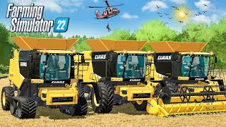 100000L HARVESTING WITH CLAAS HARVESTER IN FS22  FS22  TIMELAPSE [upl. by Dumond]