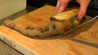 How To Prepare A Geoduck Clam For Cooking  Chef Andrew Lanier  Small Screen [upl. by Enylrac]