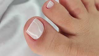 FRANCESINHA PERFEITA E FININHA  unhas dos pés delicadas com misturinha de esmalte [upl. by Ahtamat]