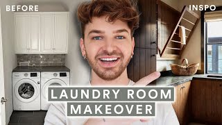 EXTREME LAUNDRY ROOM MAKEOVER ✨ Part 2 ✨ Painting Furniture Ideas amp New Tile [upl. by Aurthur]