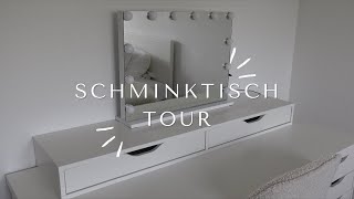 SCHMINKTISCH TOUR  organizing amp cleaning 🧼💄✨ angelinajolxe [upl. by Amri]