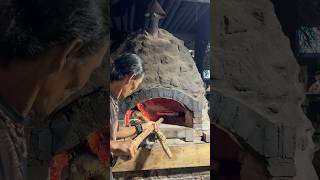 Traditional pizza oven baked in wood fire brick oven [upl. by Iridissa]