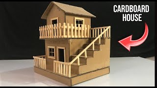 Cardboard House Model Making  DIY Miniature Cardboard House  Cardboard House With Easy Steps [upl. by Emalee]