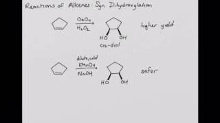 CHEM 220 Reactions of Alkenes Syn Dihydroxylation [upl. by Regina]