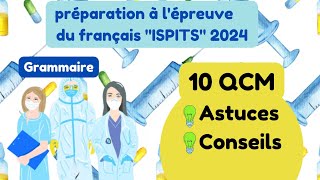 Préparez votre concours daccès aux ISPITS 2024➡️10 QCM Grammaire [upl. by Neleb]