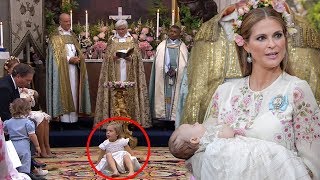 Adorable Sweden’s Princess Leonore ROLLED in the church aisle at her baby sister’s christening [upl. by Torrey]