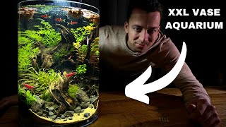 Creating A Giant No Filter Vase Aquarium  Stepbystep Aquascape Tutorial [upl. by Demmy]