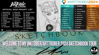 Sketchbook Tour of Inktober  Arttrober 2024 Fusion Pencil amp Ink Drawing Process nangkor7 [upl. by Atinar]