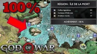 GOD OF WAR Tous les objets  Région Île De La Mort 100 Achèvement  Collectibles [upl. by Raynah676]