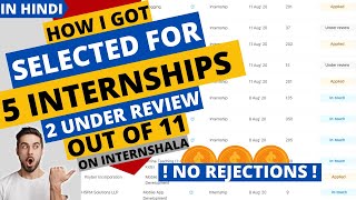 How I Got Selected For 7 Internships On Internshala  How to Get Selected for Interships Online [upl. by Artemisa]