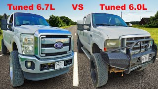 Tuned 67L vs Tuned 60L Powerstroke [upl. by Atir760]