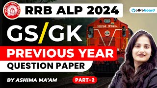 🔥Previous Year Questions  GKGS  Railway GK GS Class   Part2  RRB ALP 2024  By Ashima Mam [upl. by Pace]