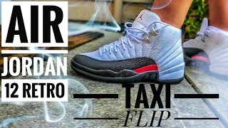 Air Jordan 12 Retro Taxi Flip  Red Taxi Review and OnFeet look [upl. by Dolley]